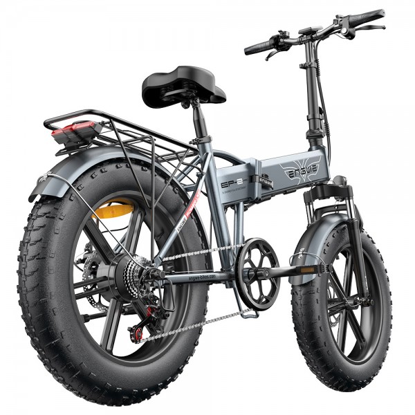 ENGWE EP-2 Pro 2022 Version Folding Electric Bike 20*4.0 Inch Fat Tire 750W Motor 26MPH Max Speed 48V 13Ah Battery 150KG Max Load SHIMANO 7-Speed Gears Dual Disc Brake 75Miles Range Mountain Beach Snow Folding Bicycle