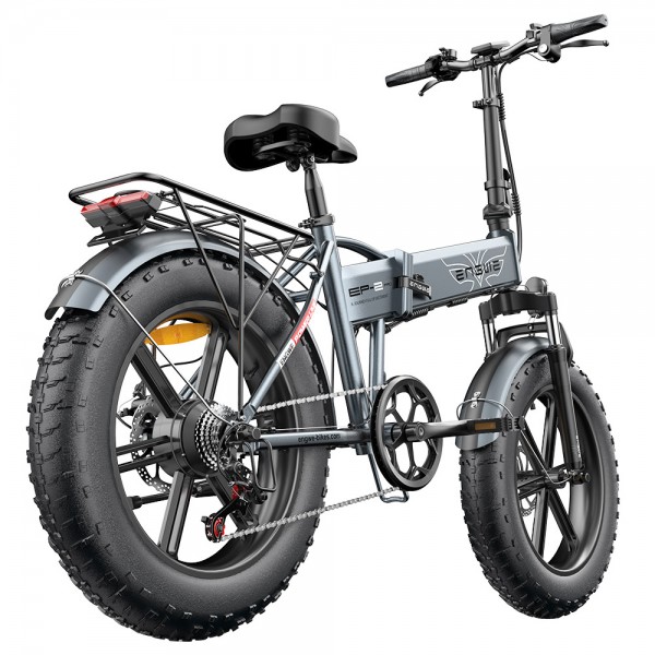 ENGWE EP-2 Pro 2022 Version Folding Electric Bike 20*4.0 Inch Fat Tire 750W Motor 26MPH Max Speed 48V 13Ah Battery 150KG Max Load SHIMANO 7-Gang Schaltung Dual Disc Brake 75Miles Range Mountain Beach Snow Folding Bicycle