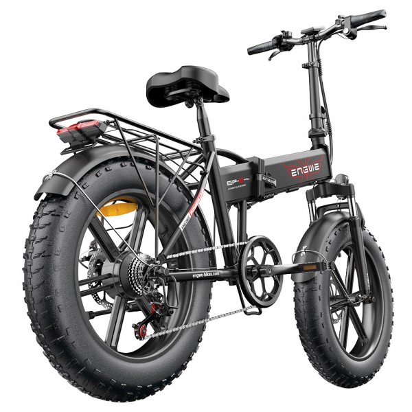 ENGWE EP-2 Pro 2022 Version Folding Electric Bike 20*4.0 Inch Fat Tire 750W Motor 26MPH Max Speed 48V 13Ah Battery 150KG Max Load SHIMANO 7-Gang Schaltung Dual Disc Brake 75Miles Range Mountain Beach Snow Folding Bicycle