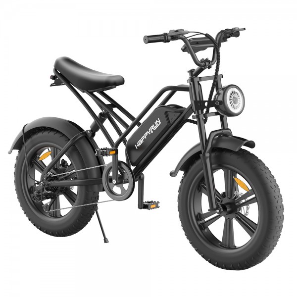 HAPPYRUN HR-G50 Electric Bike 20*4.0 Inch Fat Tires 48V 18Ah Battery 750W Motor 45Km/h Max Speed Retro Ebike Max Load 150kg Shimano 7-Speed Gear