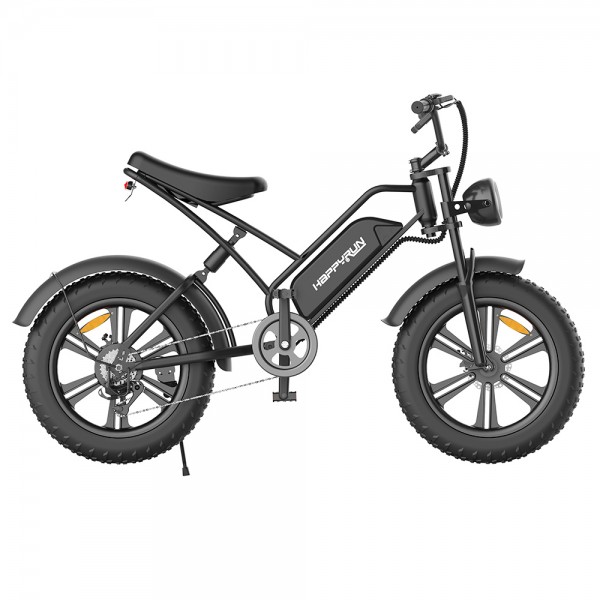 HAPPYRUN HR-G50 Electric Bike 20*4.0 Inch Fat Tires 48V 18Ah Battery 750W Motor 45Km/h Max Speed Retro Ebike Max Load 150kg Shimano 7-Speed Gear