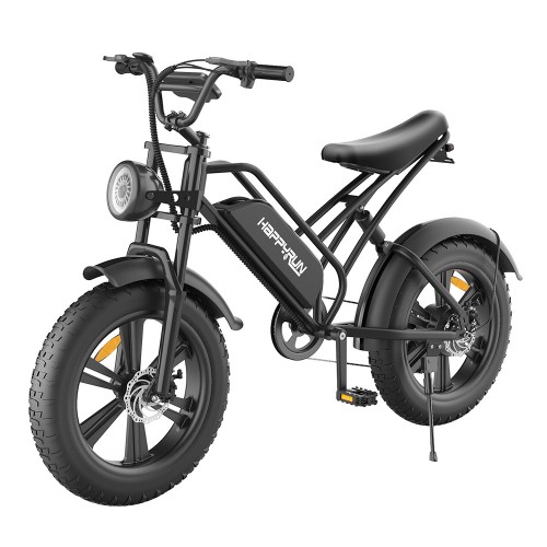 HAPPYRUN HR-G50 Elektrische Fiets 20*4.0 Inch Vette Banden 48V 18Ah Accu 750W Motor 45Km/h Max Snelheid Retro Ebike Max Belasting 150kg Shimano 7 Versnellingen