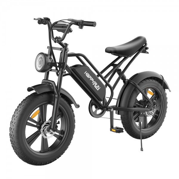 HAPPYRUN HR-G50 Electric Bike 20*4.0 Inch Fat Tires 48V 18Ah Battery 750W Motor 45Km/h Max Speed Retro Ebike Max Load 150kg Shimano 7-Speed Gear