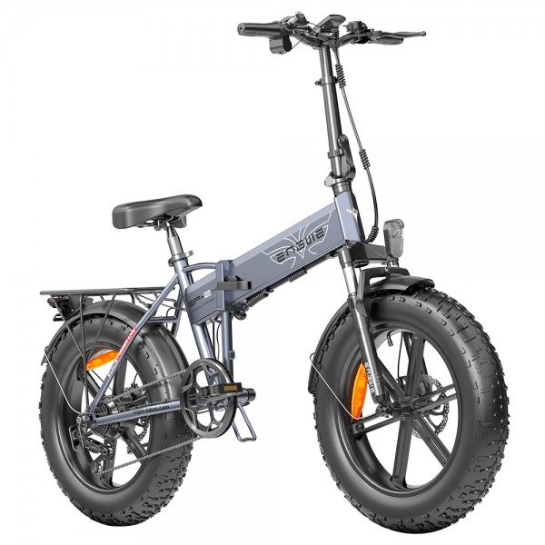 ENGWE EP-2 Pro 2022 Version Folding Electric Bike 20*4.0 Inch Fat Tire 750W Motor 26MPH Max Speed 48V 13Ah Battery 150KG Max Load SHIMANO 7-Speed Gears Dual Disc Brake 75Miles Range Mountain Beach Snow Folding Bicycle