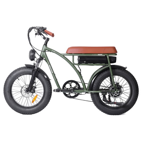BEZIOR XF001 Retro Electric Bike 20*4.0 Inch Fat Tires 1000W Motor 12.5Ah 48V Battery 28MPH Max Speed 265lbs Max Load Shimano 7-Speed Dual Mechanical Disc LCD Display