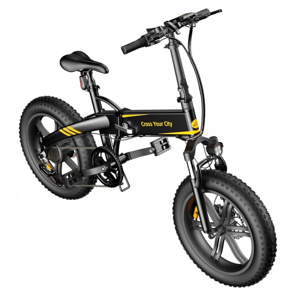 ADO A20F+ Electric Folding Bike 20*4.0 Inch 250W Brushless DC Motor SHIMANO 7-Speed Rear Derailleur 36V 10.4Ah Removable Battery 25km/h Max Speed Pure Power Up To 50km Range Aluminum Alloy Frame