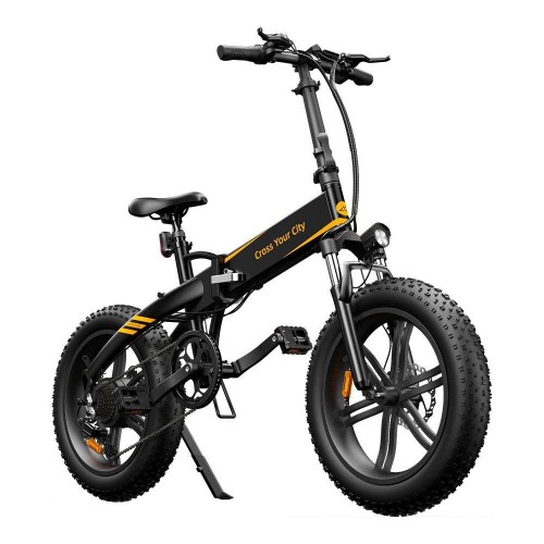 ADO A20F+ Electric Folding Bike 20*4.0 inch 250W Brushless DC Motor SHIMANO 7-Speed Rear Derailleur 36V 10.4Ah Removable Battery 25km/h Max speed Pure power up to 50km Range Aluminum alloy Frame