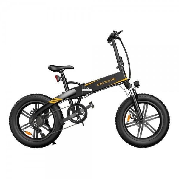 ADO A20F+ Electric Folding Bike 20*4.0 Inch 250W Brushless DC Motor SHIMANO 7-Speed Rear Derailleur 36V 10.4Ah Removable Battery 25km/h Max Speed Pure Power Up To 50km Range Aluminum Alloy Frame