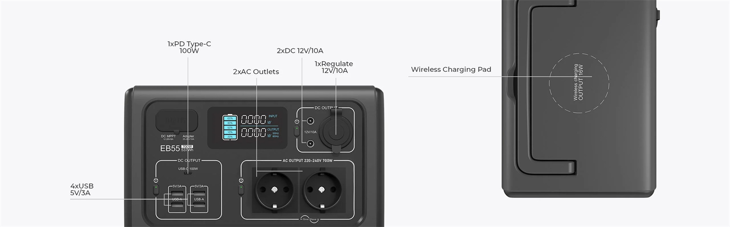 Multiple Dc & Ac Outputs, Versatile Recharging