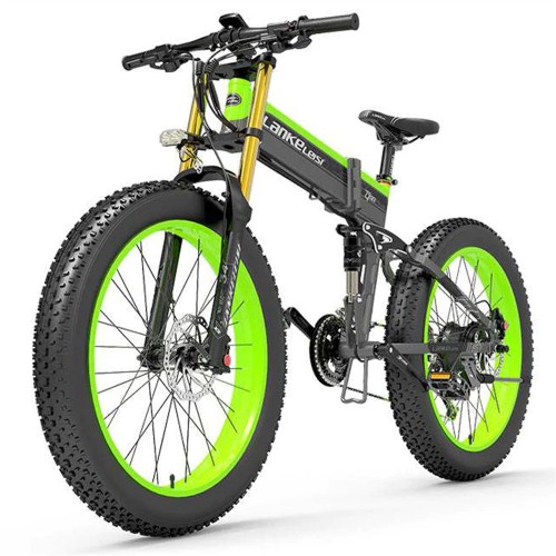 Lankeleisi XT750 Plus 1000W 26 Inch Opvouwbare Elektrische Fat Bike 25 Mph 75 Miles 17.5Ah met Dual Crown Voorvork