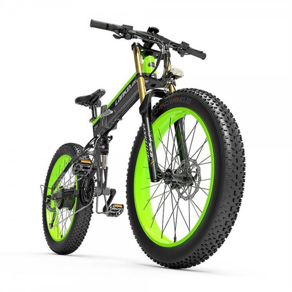 Lankeleisi XT750 Plus 1000W 26 Inch Foldable Electric Fat Bike 25 Mph 75 Miles 17.5Ah With Dual Crown Fork