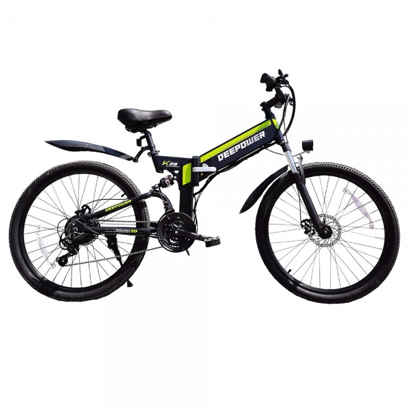 DEEPOWER K26 Bicicleta Electrica Plegable Llanta 26 Pulgadas Motor 48V 500W Bateria 12.8Ah Velocidad Maxima 35Km/h Cambio Shimano 21 Velocidades Carga 150kg