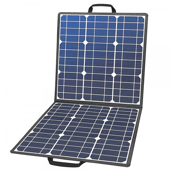 Flashfish SP18V 100W Portable Solar Panel 4-in-1 Connector Double USB Outputs Portable & Foldable Compatible With Most Power Stations For Outdoor Camping Van RV Trip