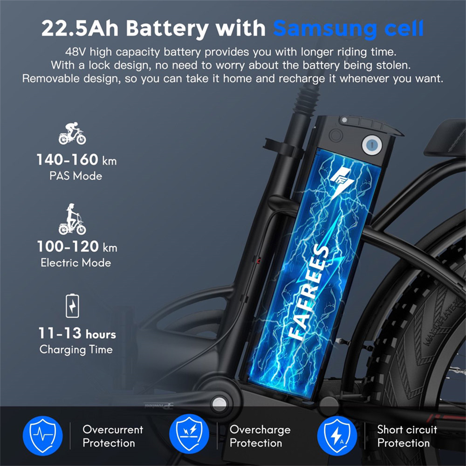 Removable 48v 22.5ah Ultra-large Battery