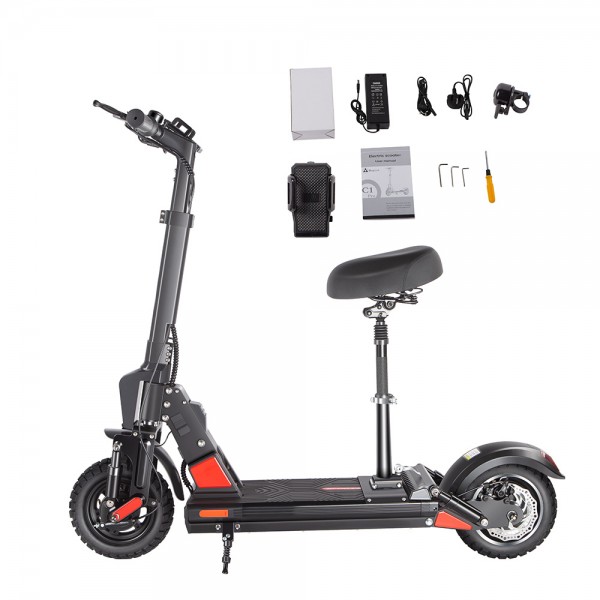 BOGIST C1 PRO Folding E-Scooter 10-inch Tire 500W Motor 48V 13Ah Battery Smart BMS Disc Brake 45KM/h Max Sped 40-45KM Distance With Seat