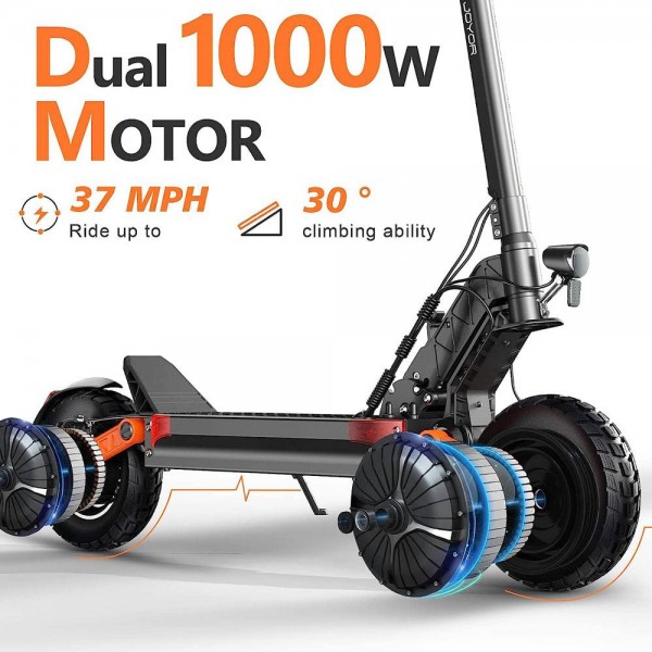 JOYOR S10-S Off Road Electric Scooter Dual 1000W Motor 60V 18Ah 10 Inch Soild Tire Dual Disk Brake System