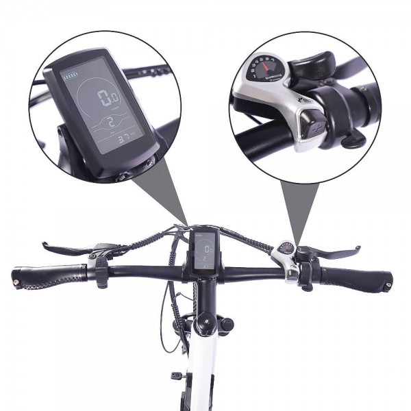 FAFREES F100 26 Zoll Elektro-City-Bike 48V 11.6Ah Abnehmbarer Akku Shimano 7-Gang-Schaltung LED-Anzeige Aluminium-Legierung Rahmen