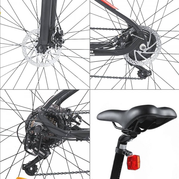 FAFREES F100 26 Zoll Elektro-City-Bike 48V 11.6Ah Abnehmbarer Akku Shimano 7-Gang-Schaltung LED-Anzeige Aluminium-Legierung Rahmen