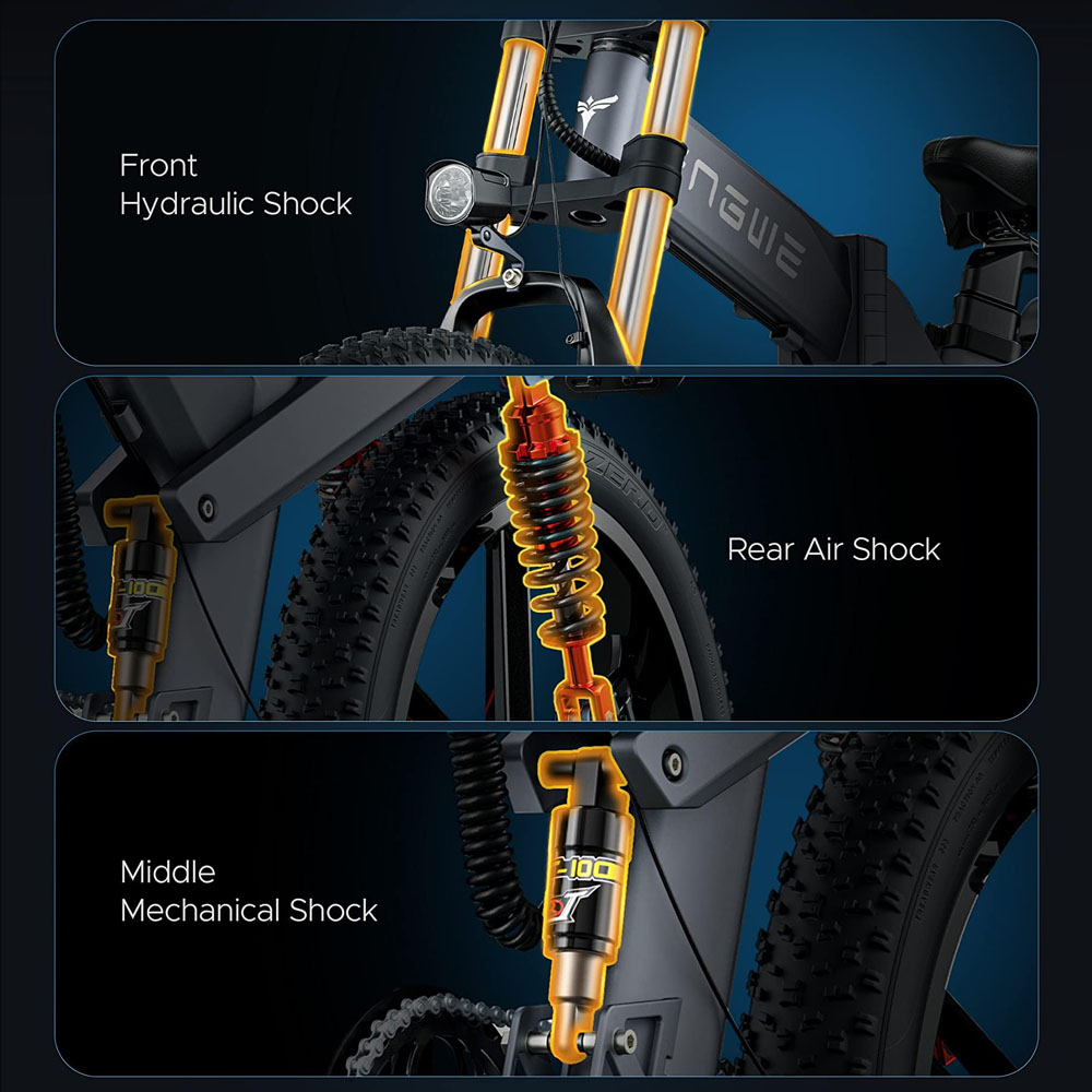 Hydraulic Disc Brakes, Triple Suspension