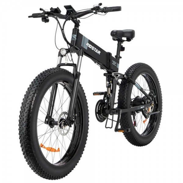 Ridstar H26 Off Road Electric Bike 26*4.0 Inch Fat Tires 48V 15Ah 1000W