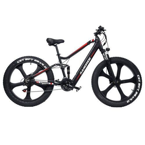 Elektryczny rower górski RANDRIDE YX90M 26x4 cale Fat Tire z pełnym zawieszeniem