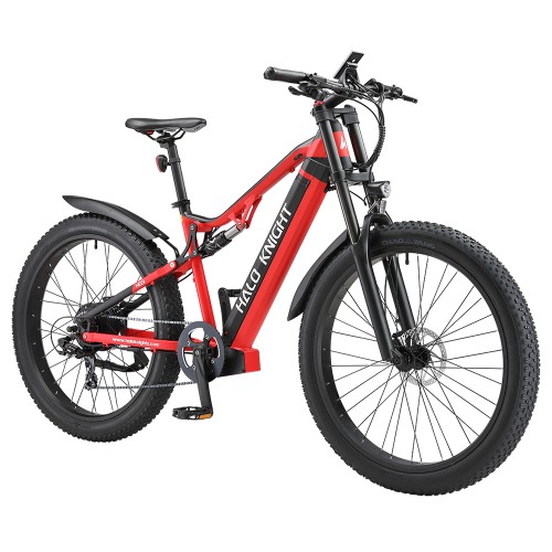 Halo Knight H03 Electric Bike, 1000W Motor, 48V 19.2Ah Battery, 27.5*3.0-inch Tire, 50km/h Max Speed, 90km Max Range, Hydraulic Brakes, Shimano 7-speed - Red