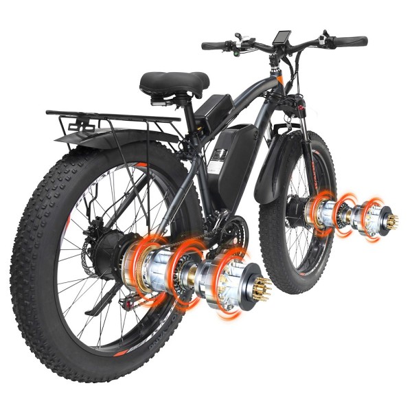 GUNAI GN88 26*4.0 Pulgadas Fat Tires Bicicleta Electrica De Montaña Doble Motor