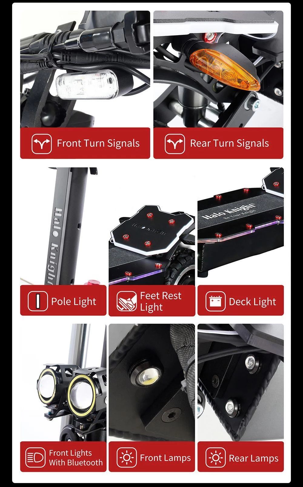 Halo Knight T107 Pro 11 Inch Off-road Tire Electric Scooter