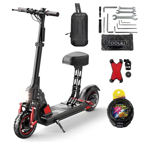 BOGIST C1 PRO Folding E-Scooter 10-Zoll-Reifen 500W Motor 48V 13Ah Batterie Smart BMS Scheibenbremse 45KM/h Max Sped 40-45KM Entfernung mit Sitz