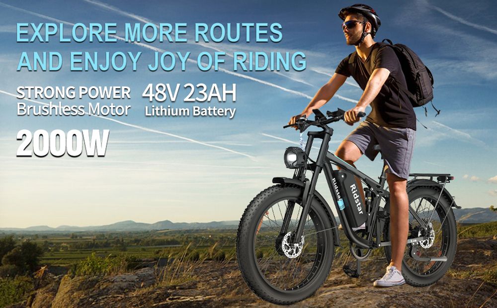 Ridstar E26 Pro Elektrofahrrad für Erwachsene 26*4.0 Zoll 2000W Motor 23Ah