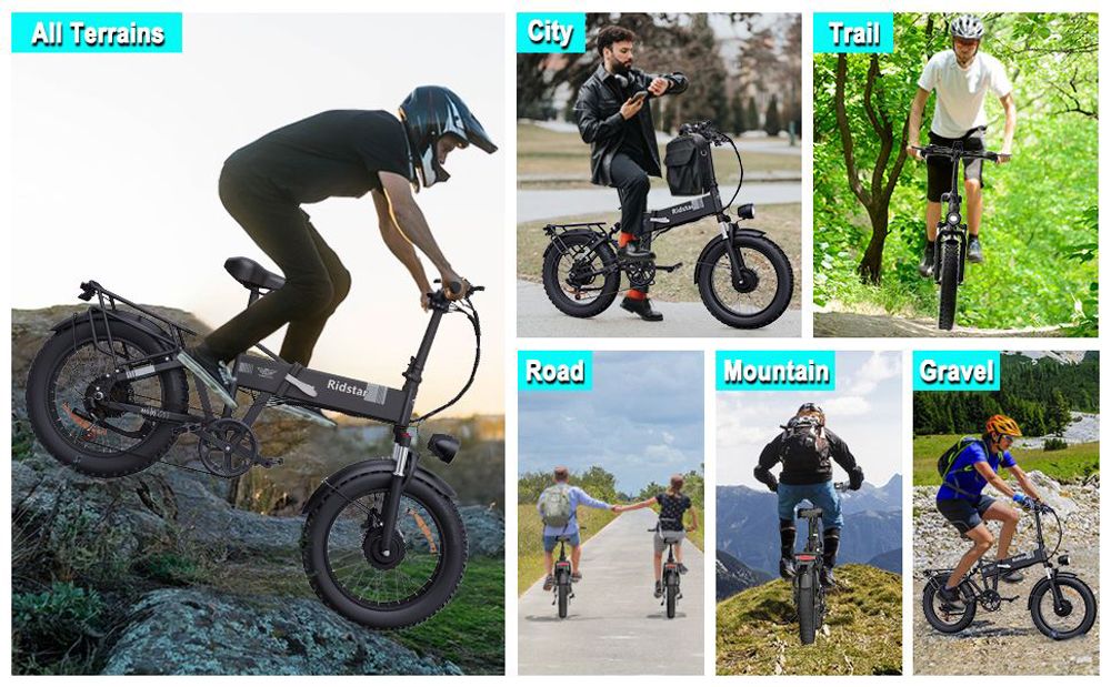 Ridstar H20 Pro Folding Electric Bike for Adults 20 inch 2*1000W Dual Motors 48V 23AH