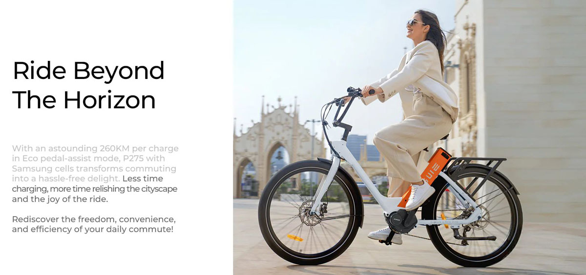 Bicicleta eléctrica urbana ENGWE P275 ST Pneu de 27,5 polegadas 250W 19,2Ah