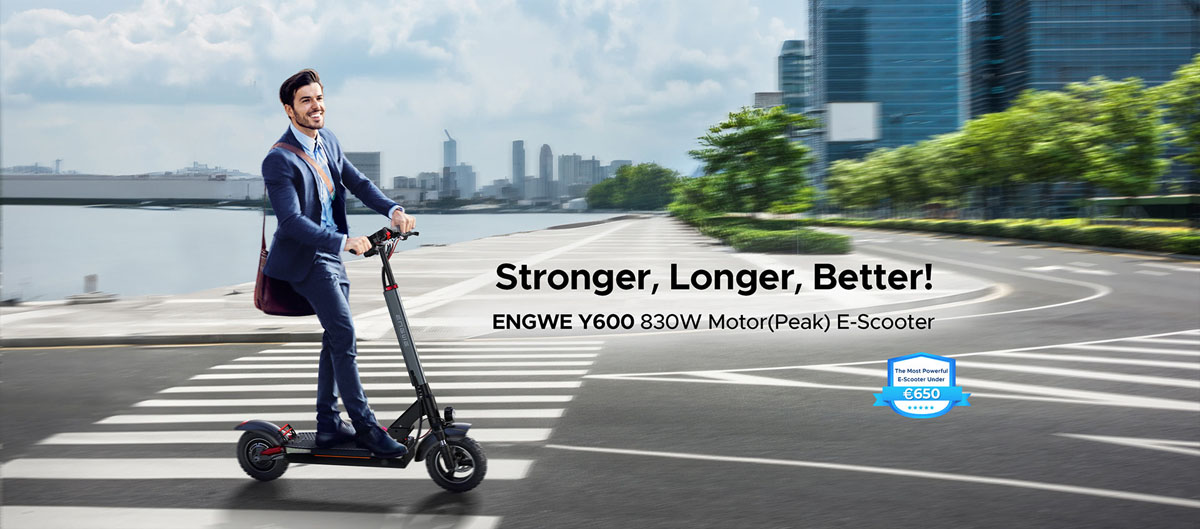 ENGWE Y600 Electric Scooter 10 * 4 tuuman Fat Tire 600W 18.2Ah levyjarru 70km Range
