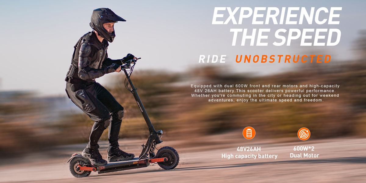 JOYOR S8-S Scooter Elettrico 600W*2 Doppio Motore 48V 26Ah 55Km/h 90KM Range
