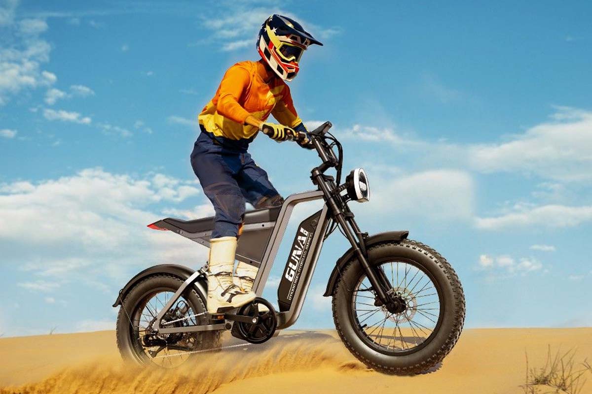 GUNAI-Y Mountain Moped Electric Bike for Adults 20 inch off roadd tires 500W 18Ah Max 60km/h 100km Range