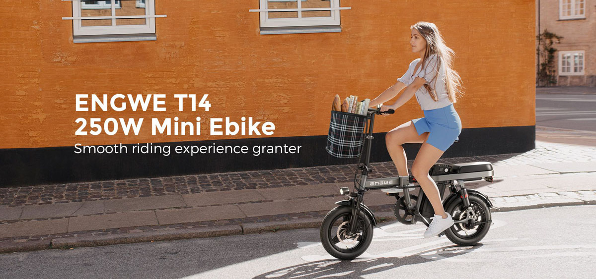 Engwe T14 350W 14 Zoll Klappbares Elektrofahrrad 48V 10Ah 50 Meilen 15,5 Mph