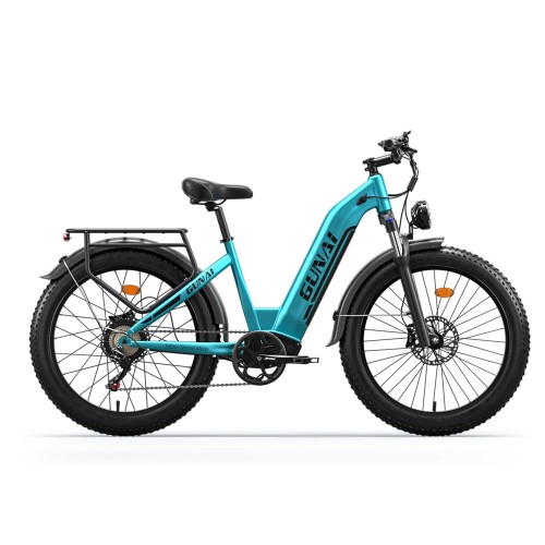 GUNAI-V Step-thru Electric Bike for Adults 26*4 inch Fat Tire 1000W 21Ah Max 50km/h 50km Range