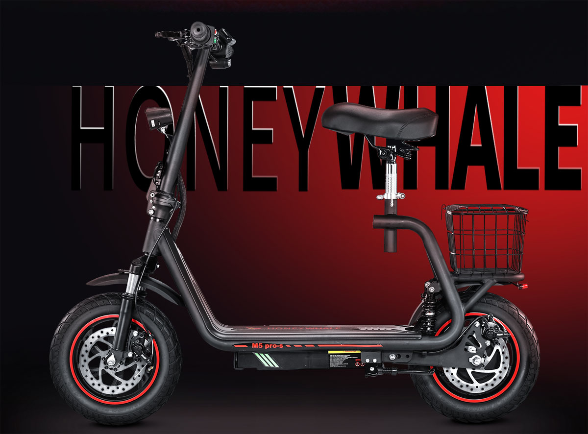 Honeywhale M5 Pro-S Electric Scooter with Seat 12 inch Tire 500W Motor 48V 13Ah Battery