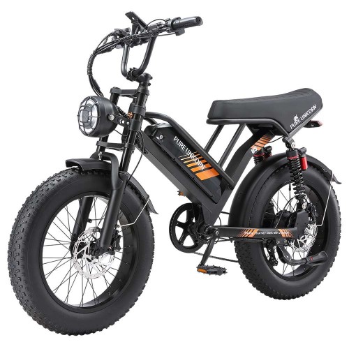 PURE UNICORN U5 Electric Bike 20*4 inch Fat Tires 1000W 48V/19.2Ah Max 45km/h 80km Hydraulic Brakes Dual Suspensions