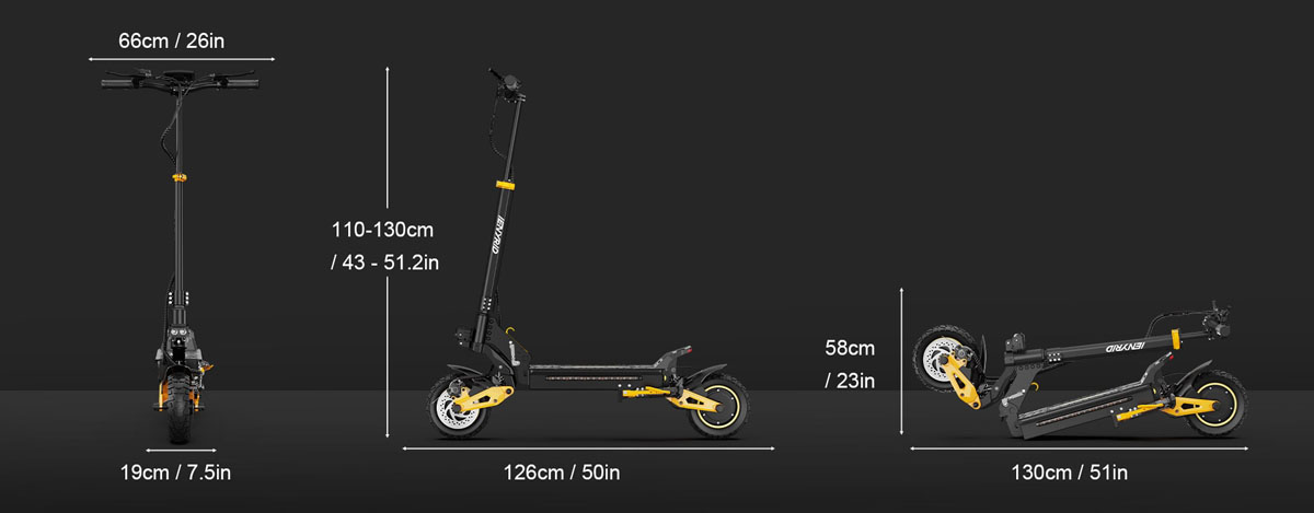 iENYRID ES1 Scooter électrique tout-terrain Deux moteurs 250W 48V 20.8Ah Max 25km/h 60km Régulateur de vitesse