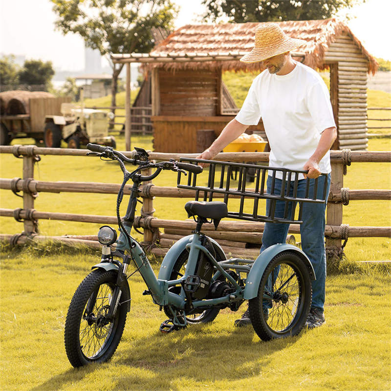 FAFREES F20 Mate Elektrická tříkolka Upgrade verze 48V 23.45Ah baterie 500W 20 palcové pneumatiky 120km se zrcátkem a zadním košem