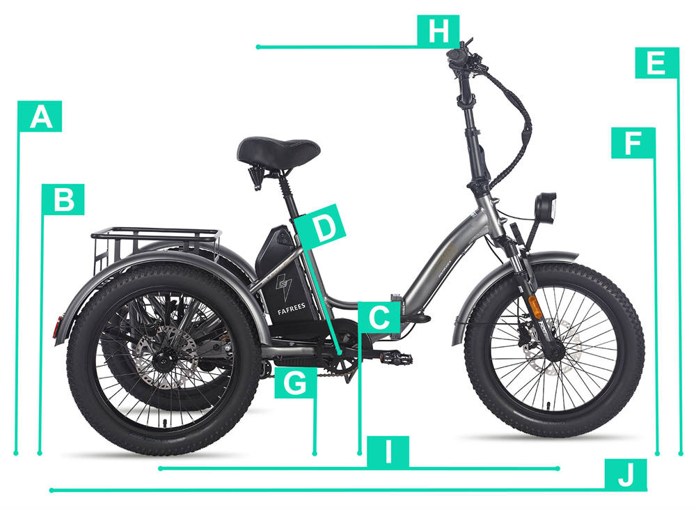 FAFREES F20 Mate Elektrická tříkolka Upgrade verze 48V 23.45Ah baterie 500W 20 palcové pneumatiky 120km se zrcátkem a zadním košem