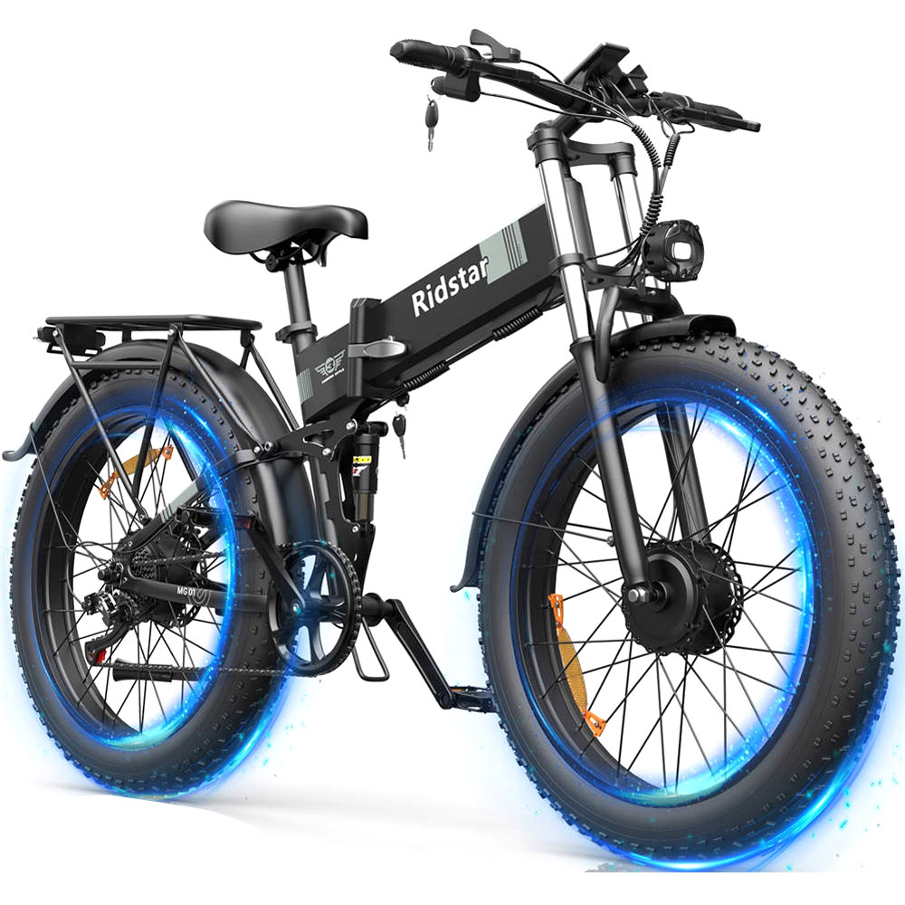 Ridstar H26 Pro Rower elektryczny 3000W Silnik 52V 20Ah 26*4 cale Fat Tire Max 60km/h 70km Zasięg Hamulec olejowy