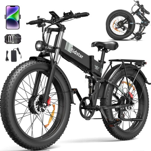 Ridstar H26 Pro Electric Bike 3000W Motor 52V 20Ah 26 * 4 tommer fedt dæk Max 60 km / t 70 km rækkevidde Oliebremse
