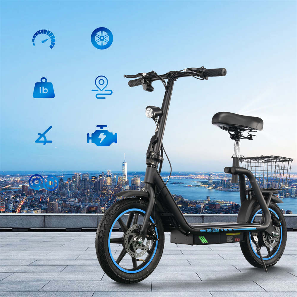 TWOFISH M5 Elite Skladací elektrický skúter 500W 48V 13Ah 14 palcové terénne pneumatiky Max. 40km/h Kotúčová brzda
