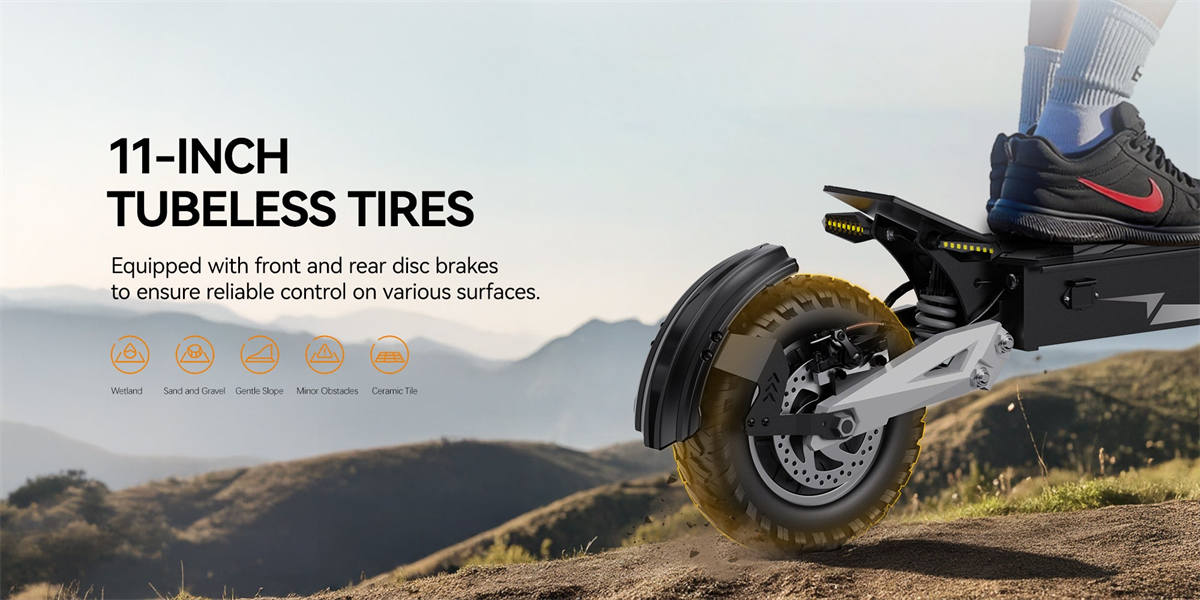 OOTD T10 Electric Scooter 500W 48V 13AH 11 inch Vacuum Tires Max 50km/h 45km