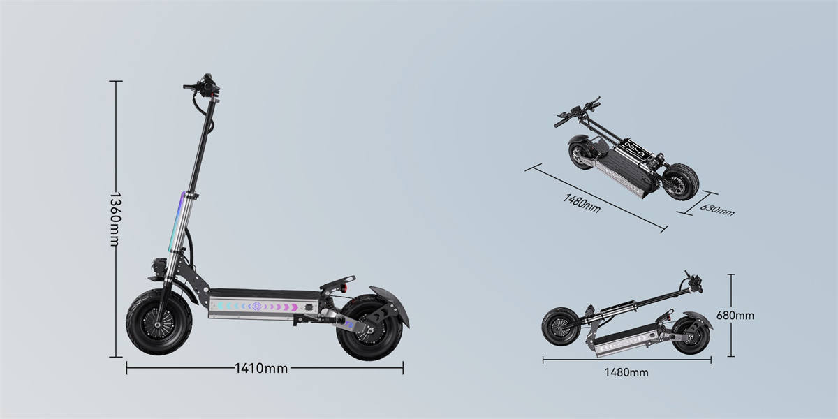 Električni skuter OOTD T90, motor 4200 W, 60 V, 31,2 Ah, baterija, maksimalna brzina 85 km/h, domet 100 km, uljna kočnica, prednji i stražnji ovjes