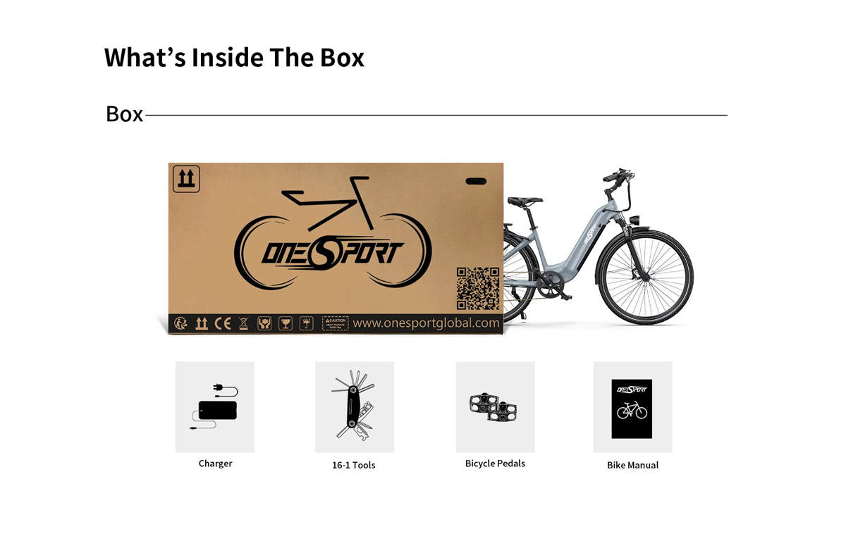 ONESPORT OT05 Pro Electric Bike 250W 36V 22.5Ah 700*50C Tire Max 25km/h 140km