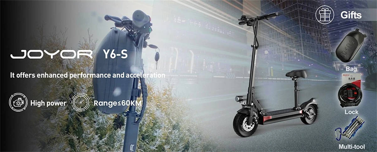 Joyor Y6-S Electric Scooter with Seat 500W 48V 18Ah 10 inch Tire Max 25km/h 60km