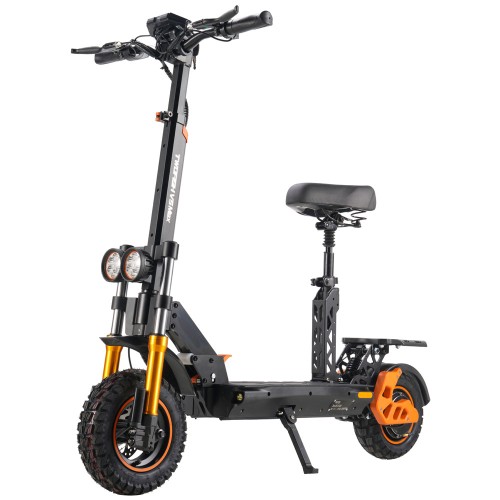 Twofish V5 MAX foldbar elektrisk scooter 800W 48V 18Ah skivebremse dobbelt affjedring 45KM / t 45 km med aftageligt sæde, bagagerum
